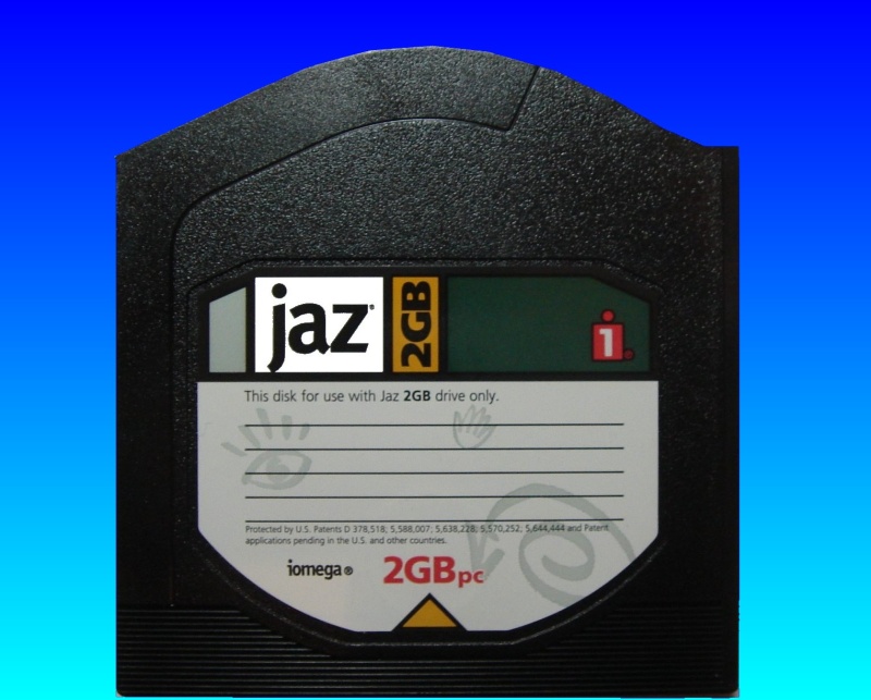 An Iomega Jaz disk with rare capacity of 2GB. Most were only 1GB and then got superceded by DVDs.