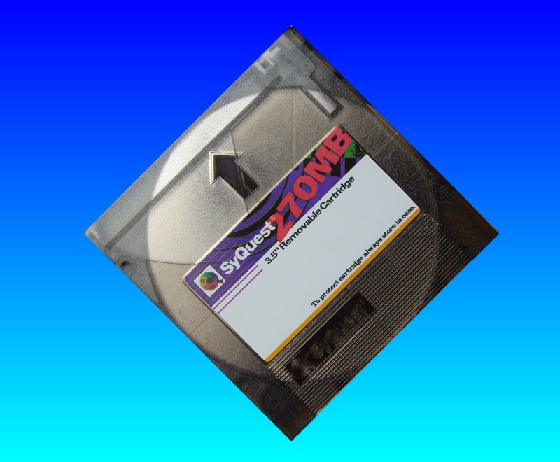 A syquest 3.5inch 270mb data cartridge sent to us for file transfer.