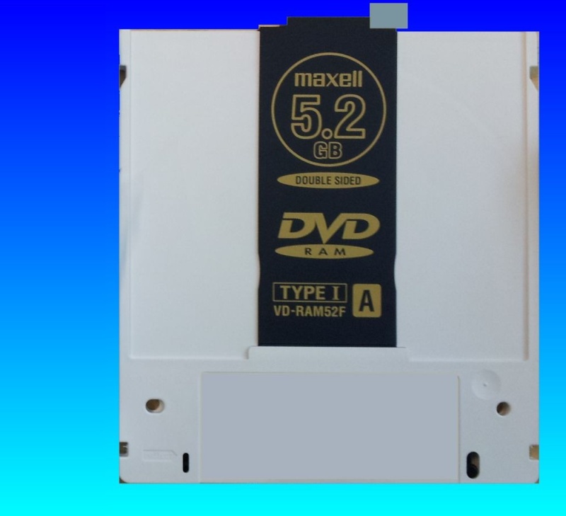 DVD-RAM 4.7gb cartridge ready for data transfer.