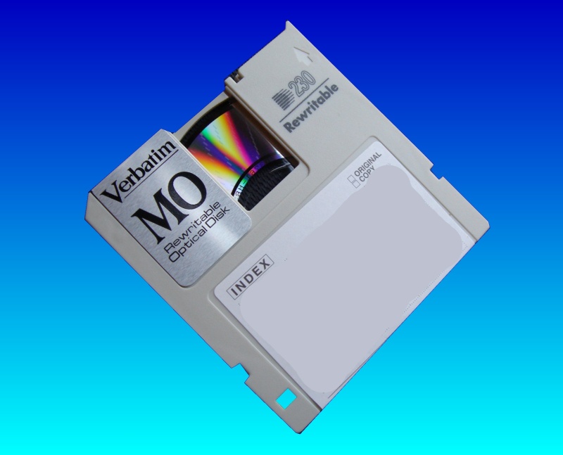 A Verbatim MO disk received in our lab for converting to CD.