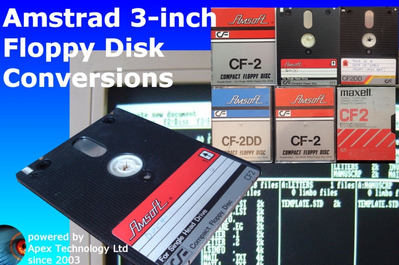 Amstrad 3 inch floppy disk conversion CF2 CF2DD 180kb 720kb.