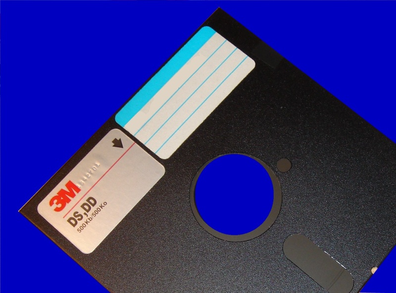 A 5.25 inch floppy disk that was used in an old CNC machine and stored configuration files. 