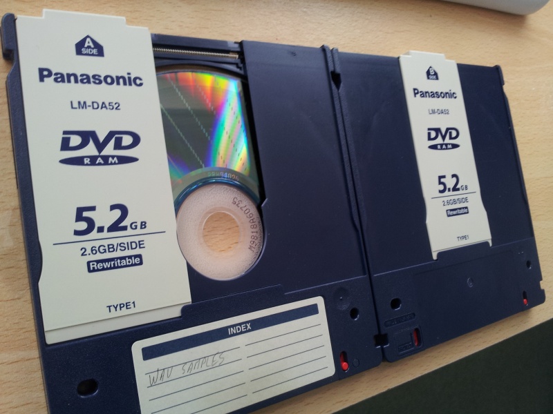 Panasonic DVD-RAM cartridge that requires conversion and files copied to a new hard drive.