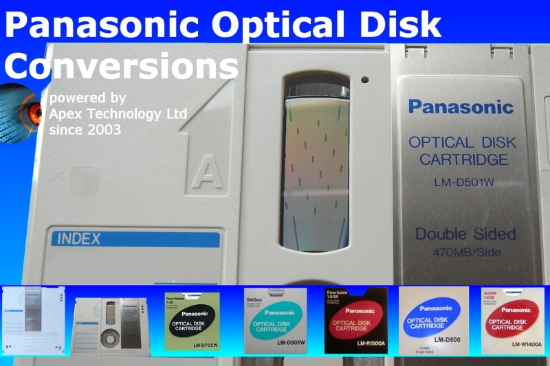 Panasonic Optical Disks Convert Transfer Files Data Recovery WORM,LM-D500,LM-D500W,LM-D501,LM-D501W,LM-D702W,LM-R1400A,LM-W1400A,LM-R1500A,ReWritable,Write Once