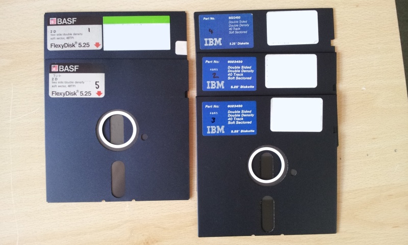 A stack of 5.25 inch floppy disks that were sent in when the client required their data to be uploaded to CD and DropBox. The client no longer had the correct disk drive to read the floppies.