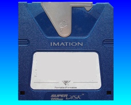An Imation Superdisk requiring files transferred to CD or USB.