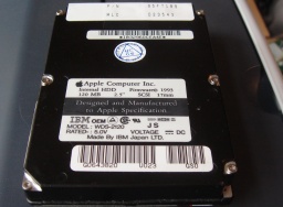 An IBM WDS-2120 120mb hard disk from an Apple Powerbook