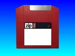 A red ZIP 100mb disk.