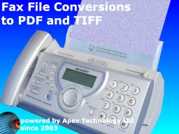 Fax Conversion to PDF TIFF TIF