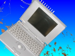 A Macintosh Powerbook incorporating a SCSI 2.5 inch hard drive